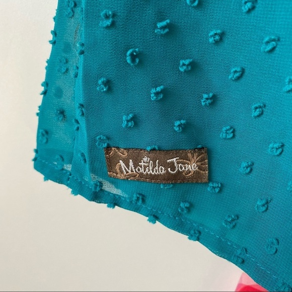 MATILDA JANE Teal Swiss Dot Charisma Blouse! Med - Picture 10 of 10